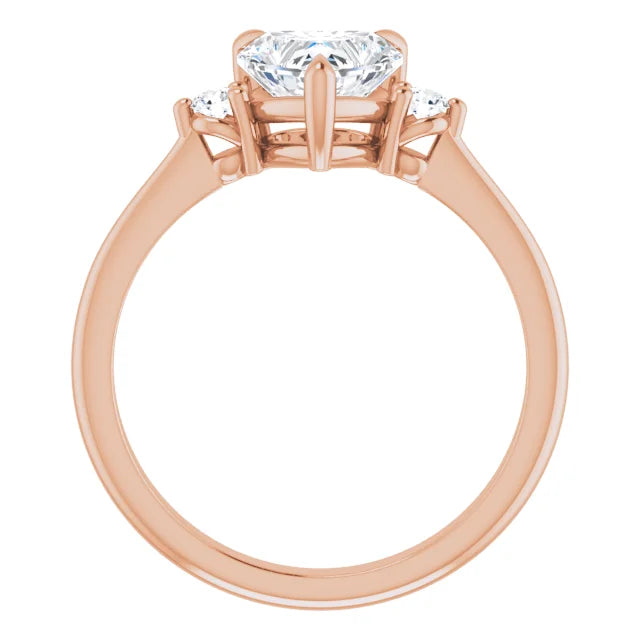 Heart Rose Gold Accent Engagement Ring