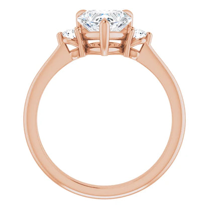 Heart Rose Gold Accent Engagement Ring