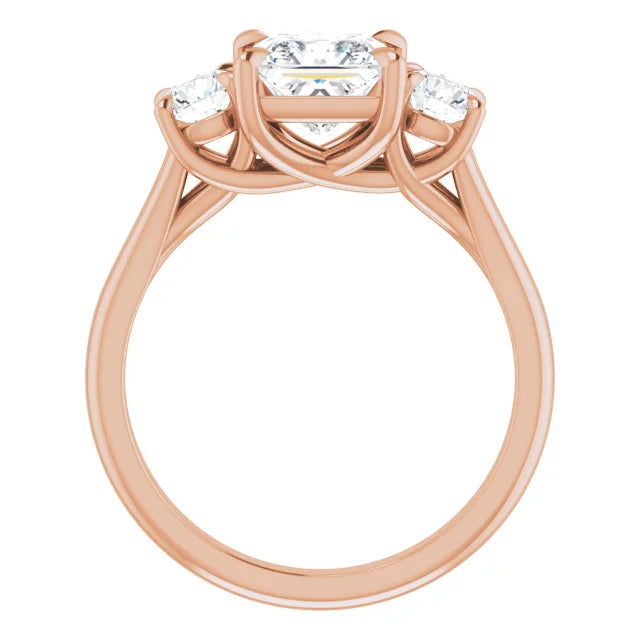 Princess Rose Gold Accent Engagement Ring