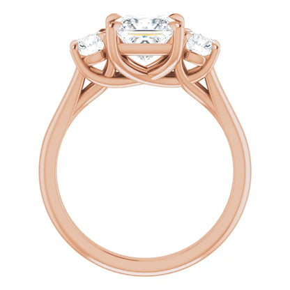 Princess Rose Gold Accent Engagement Ring
