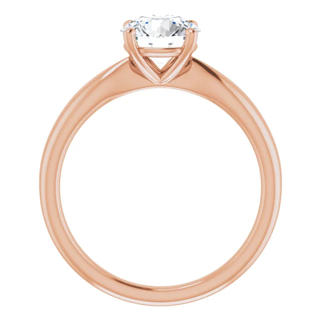Round Brilliant Rose Gold Knife Edge Solitaire Engagement Ring