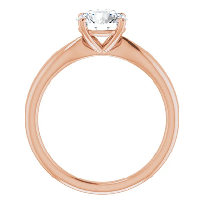 Round Brilliant Rose Gold Knife Edge Solitaire Engagement Ring