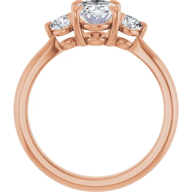 Oval Rose Gold Accent Engagement Ring