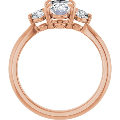 Oval Rose Gold Accent Engagement Ring