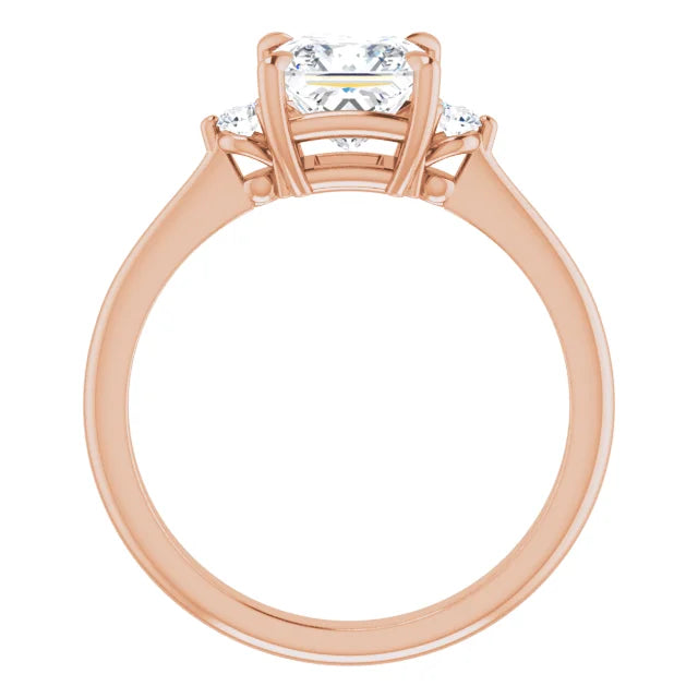 Princess Rose Gold Accent Engagement Ring