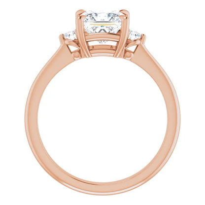 Princess Rose Gold Accent Engagement Ring