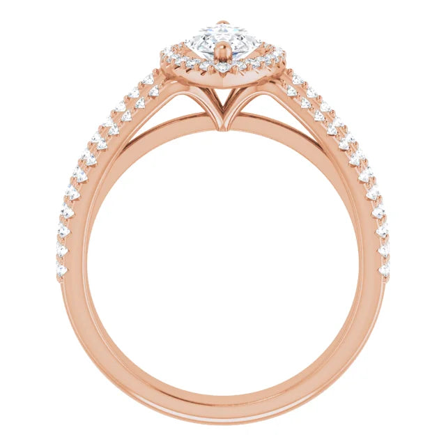 Marquise Halo Style Engagement Ring
