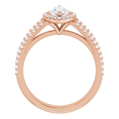 Marquise Halo Style Engagement Ring