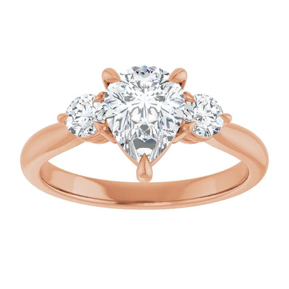 Pear Rose Gold Accent Engagement Ring