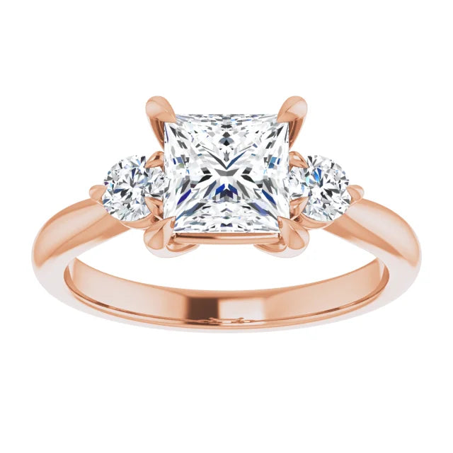 Princess Rose Gold Accent Engagement Ring