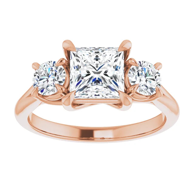 Princess Rose Gold Accent Engagement Ring