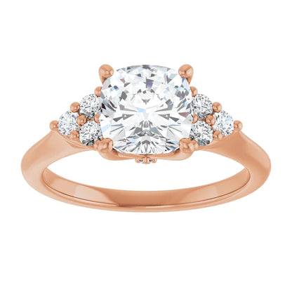 Cushion Rose Gold Antique Inspired Design Engagement Ring