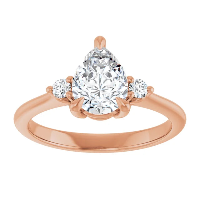 Oval Rose Gold Accent Engagement Ring