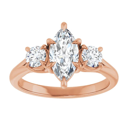 Marquise Rose Gold Accent Engagement Ring