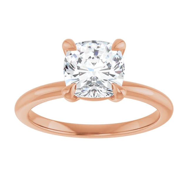 Cushion Rose Gold Solitaire Engagement Ring