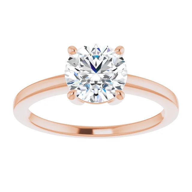 Round Brilliant Rose Gold Solitaire Style Engagement Ring