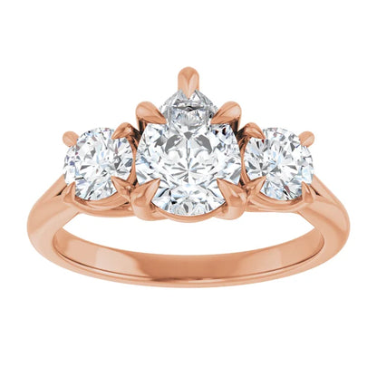 Pear Rose Gold Accent Engagement Ring