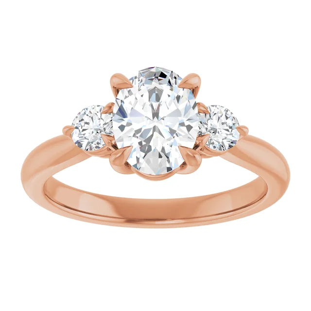 Oval Rose Gold Accent Engagement Ring