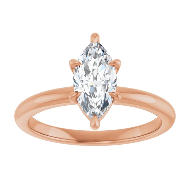 Marquise Rose Gold Solitaire Engagement Ring