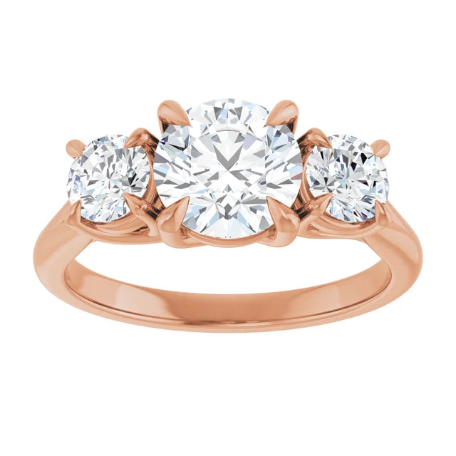 Round Brilliant Rose Gold Accent Engagement Ring