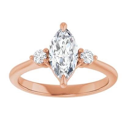 Marquise Rose Gold Accent Engagement Ring