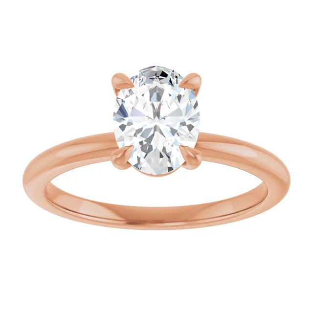 Oval Rose Gold Solitaire Engagement Ring