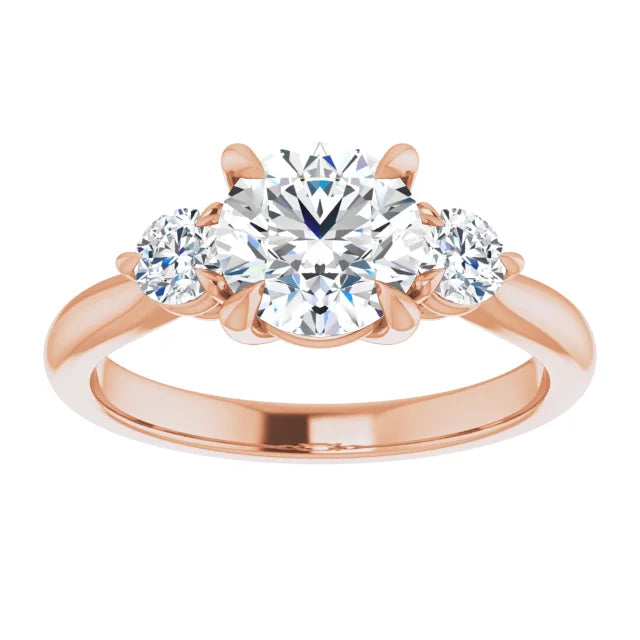 Round Brilliant Rose Gold Accent Engagement Ring