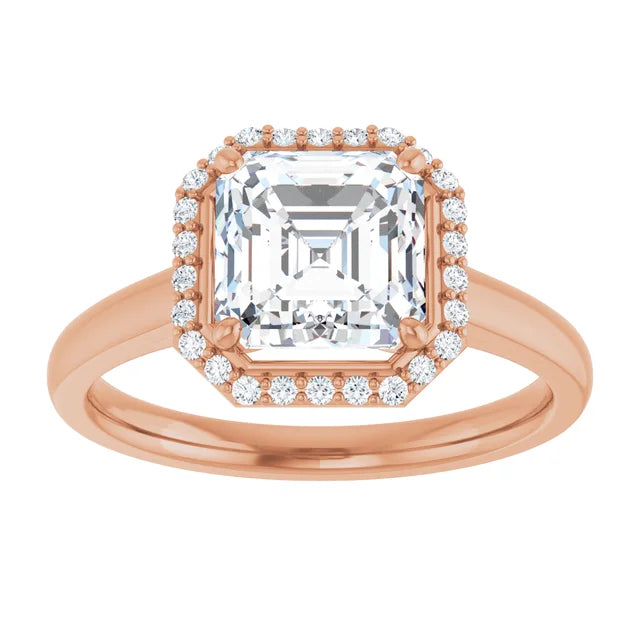Asscher Halo Style Engagement Ring