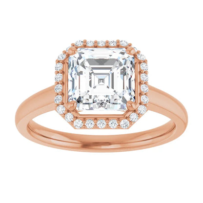 Asscher Halo Style Engagement Ring