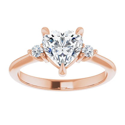 Heart Rose Gold Accent Engagement Ring