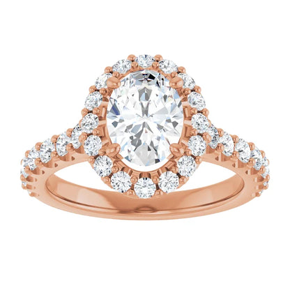 Oval Halo Rose Gold Style Engagement Ring