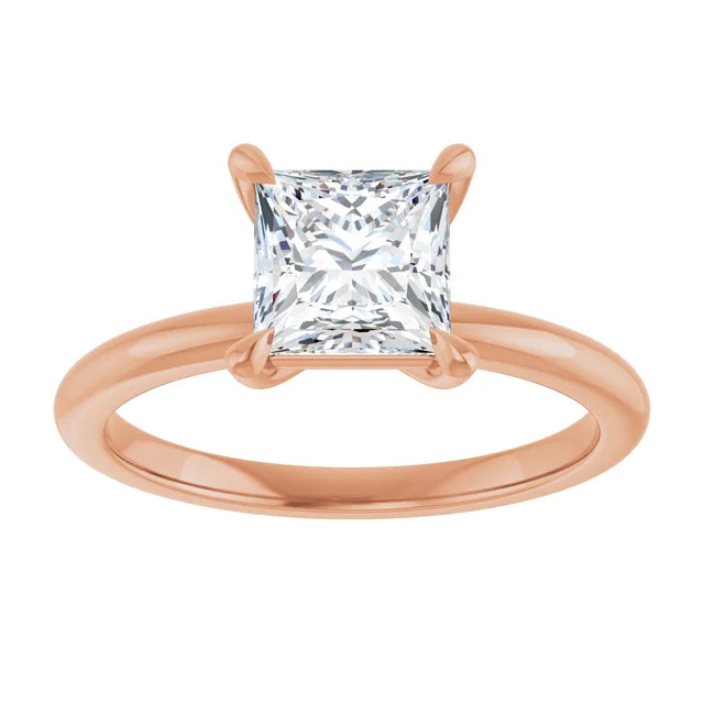 Princess Rose Gold Solitaire Engagement Ring