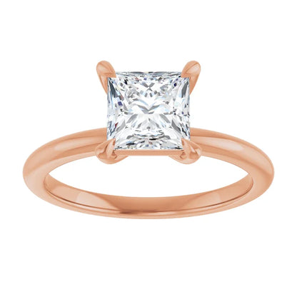 Princess Rose Gold Solitaire Engagement Ring