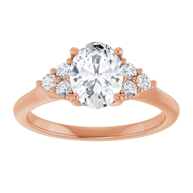 Oval Rose Gold Antique Inspired Design Engagement Ring
