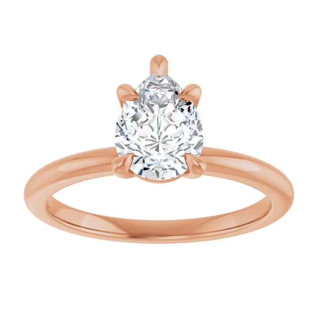 Pear Rose Gold Solitaire Engagement Ring