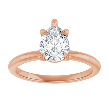 Pear Rose Gold Solitaire Engagement Ring