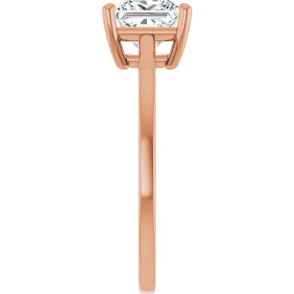 Princess Rose Gold Solitaire Style Engagement Ring