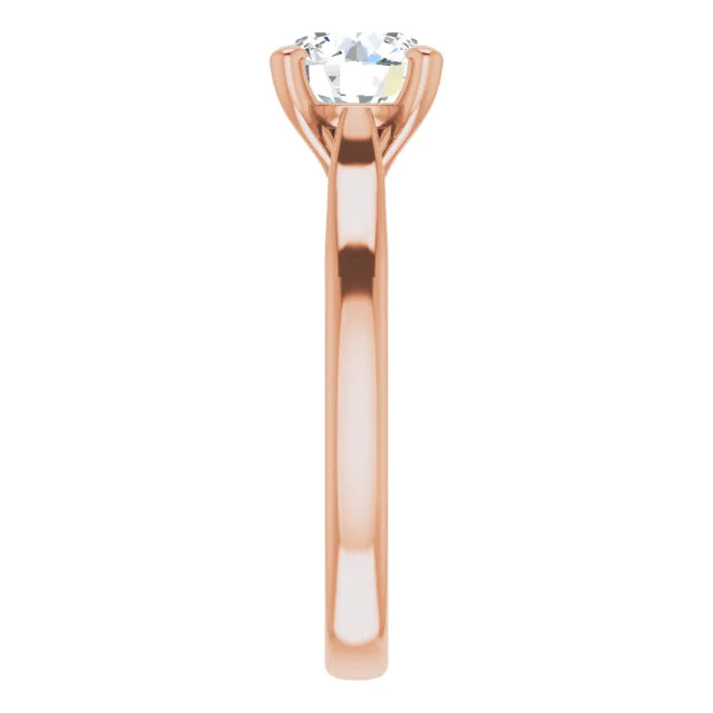 Four Claw Rose Gold Round Brilliant Solitaire Engagement Ring
