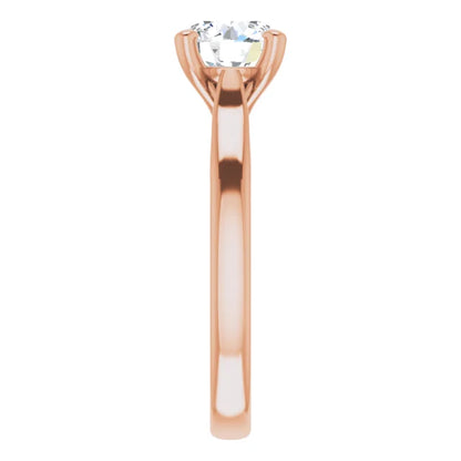 Four Claw Rose Gold Round Brilliant Solitaire Engagement Ring