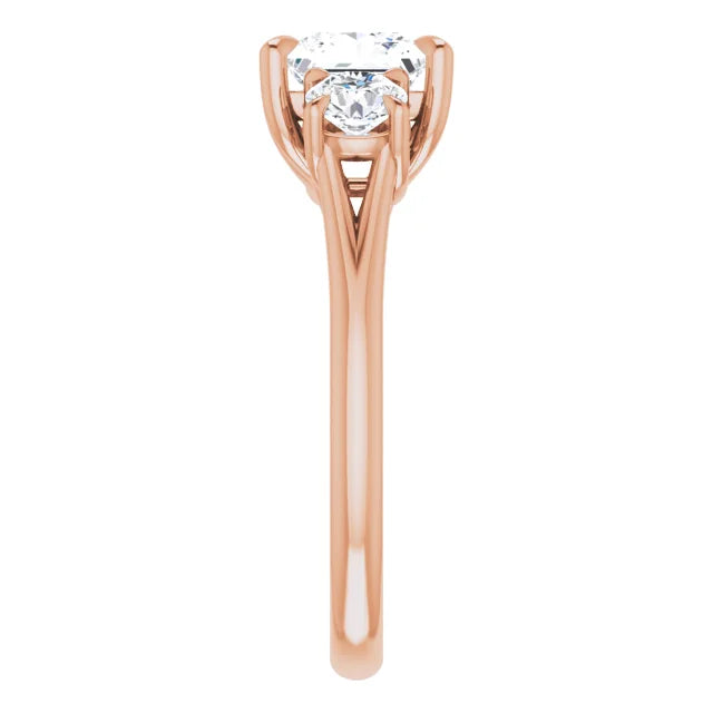 Princess Rose Gold Accent Engagement Ring