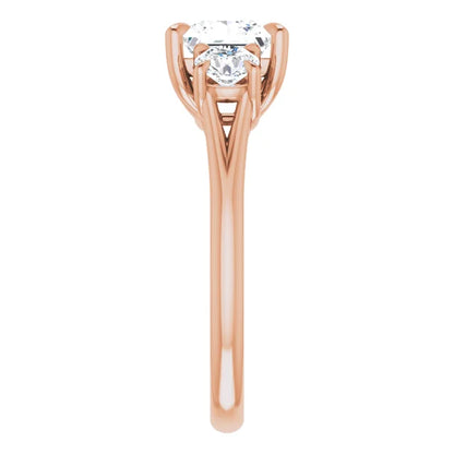 Princess Rose Gold Accent Engagement Ring