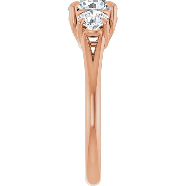 Round Brilliant Rose Gold Accent Engagement Ring
