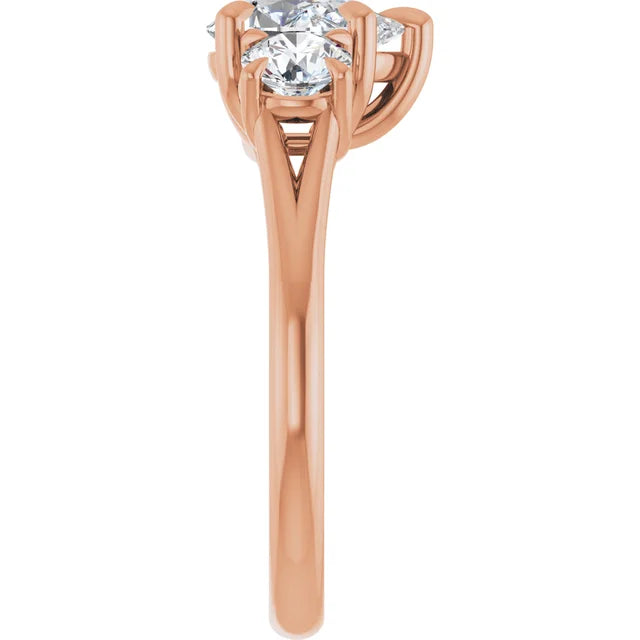 Pear Rose Gold Accent Engagement Ring