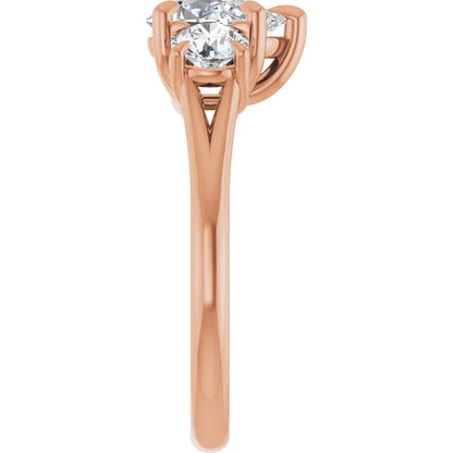 Pear Rose Gold Accent Engagement Ring