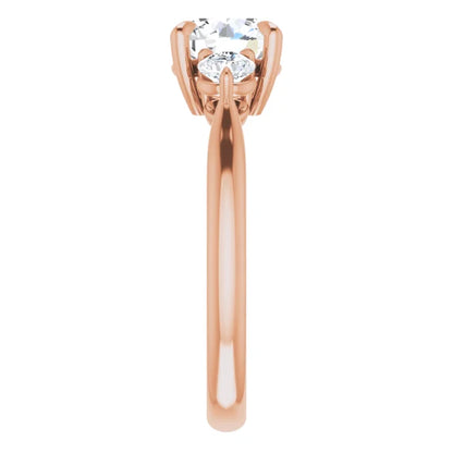 Round Brilliant Rose Gold Accent Engagement Ring