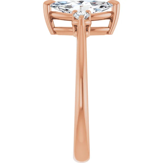 Marquise Rose Gold Accent Engagement Ring