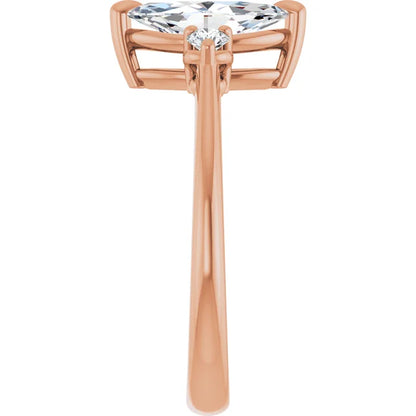 Marquise Rose Gold Accent Engagement Ring