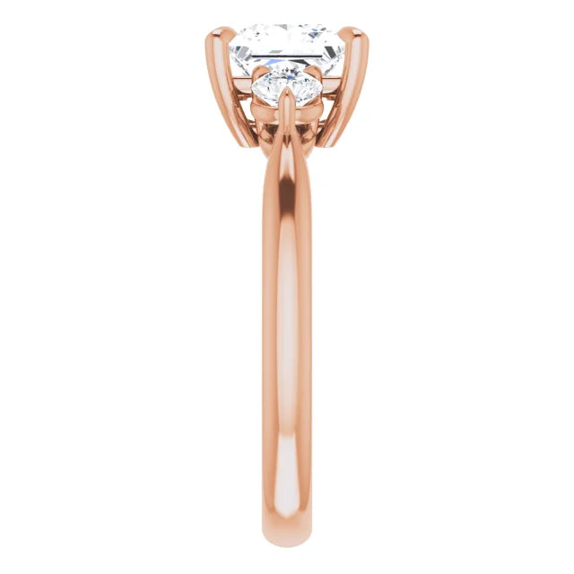 Princess Rose Gold Accent Engagement Ring