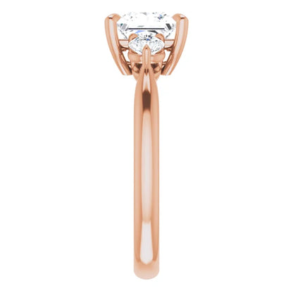 Princess Rose Gold Accent Engagement Ring