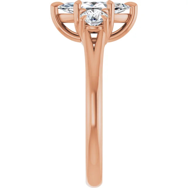 Marquise Rose Gold Accent Engagement Ring